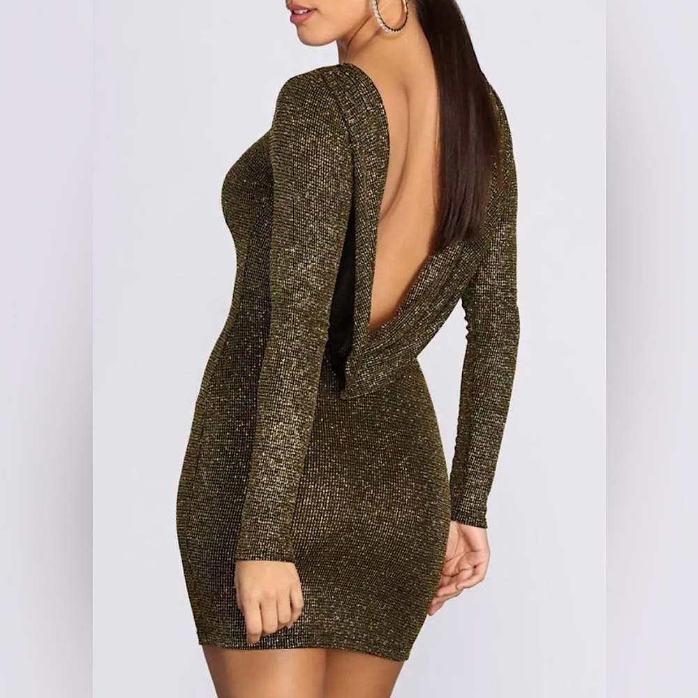 Glitter Dress backless